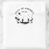 Sticker Rond Pôle de pêche du golfe d'Amérique patriotique amér (Sac)