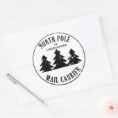 Sticker Rond Pôle Nord De Père Noël timbre postal (Enveloppe)