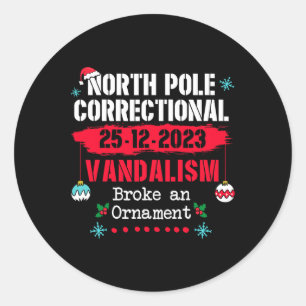 Sticker Rond Pôle Nord Le vandalisme correctionnel a brisé une