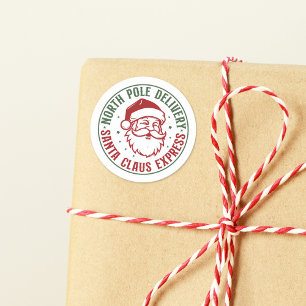 Sticker Rond Pôle Nord Livraison Spéciale Père Noël