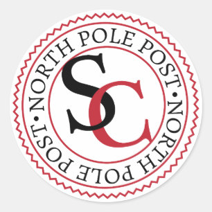 Sticker Rond Pôle Nord Poste Père Noël