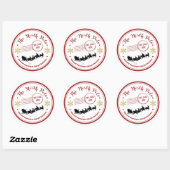 Sticker Rond Pôle Nord Sleigh Livraison du jour Noël (Feuille)