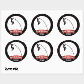 Sticker Rond Pole Vault noir blanc et rouge Personnalisé (Feuille)