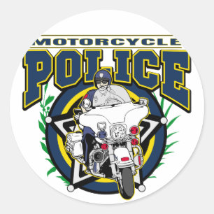 Sticker Rond Police à moto
