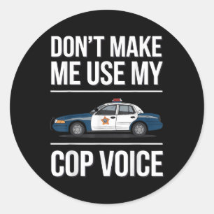 Sticker Rond Police Art Pour Hommes Femmes Cop Police Police Po