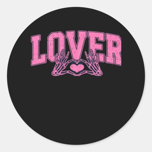 Sticker Rond Police Avec Squelette Mains Classique (Devant)