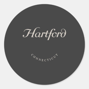 Sticker Rond Police blanche du Connecticut de Hartford
