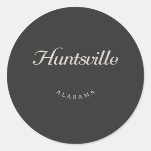 Sticker Rond Police blanche Huntsville Alabama