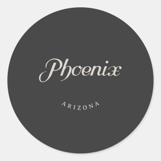 Sticker Rond Police blanche Phoenix Arizona (Devant)