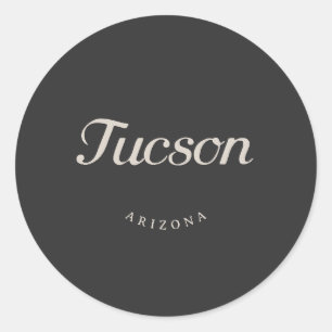 Sticker Rond Police blanche Tucson Arizona