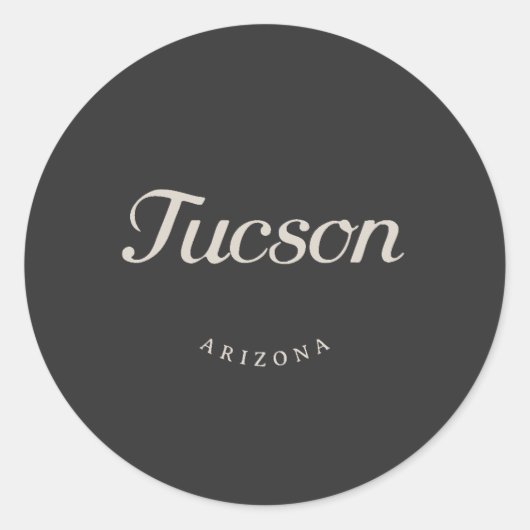 Sticker Rond Police blanche Tucson Arizona (Devant)
