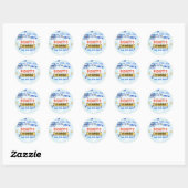 Sticker Rond Police Boy 1er anniversaire fête (Feuille)