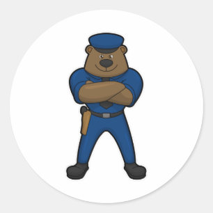 Sticker Rond Police de Bear Cop