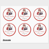 Sticker Rond Police de caractère tendance pour Saint-Nicolas Au (Feuille)