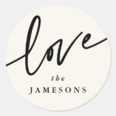 Sticker Rond Police de caractères 'Love' personnalisée (Devant)