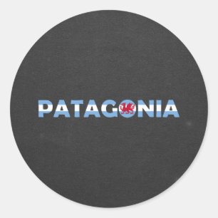 Sticker Rond Police de drapeau de Patagonia