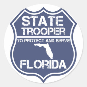 Sticker Rond Police De Floride Pour Protéger Et Servir