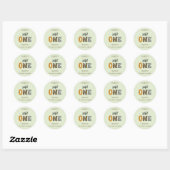 Sticker Rond Police de forme animale Wild One Green (Feuille)