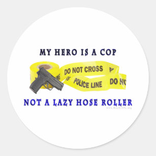 Sticker Rond Police de héros de CANNETTE DE FIL