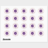 Sticker Rond Police d'écriture Chic Script - Merci ! - Fleur Vi (Feuille)