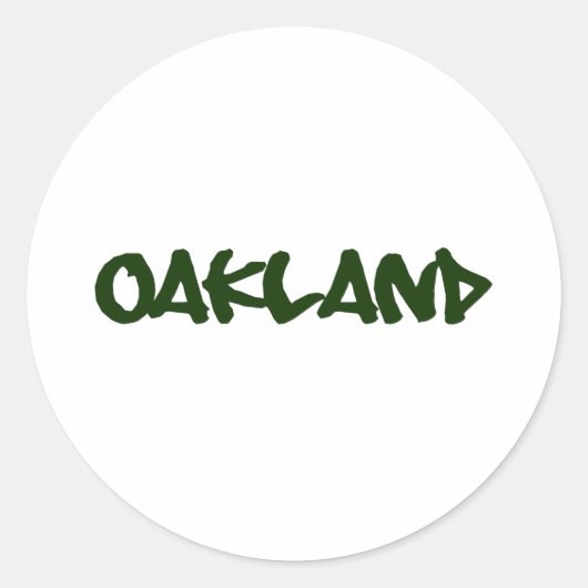 Sticker Rond Police Graffiti Oakland (Devant)