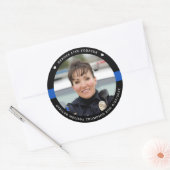 Sticker Rond Police Mémorial Fallu Officier Héros Vivent Pour T (Enveloppe)