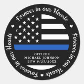 Sticker Rond Police Mémorial Tombé Officier Police (Devant)