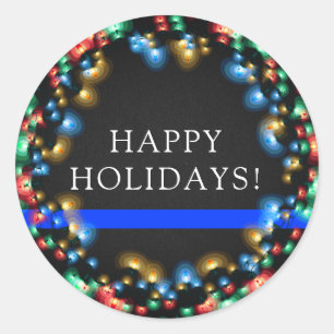 Sticker Rond Police mince de guirlande de ColorLights de Noël