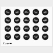 Sticker Rond Police Monogram Classic noir et blanc Serif (Feuille)
