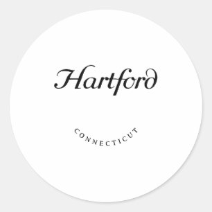 Sticker Rond Police noire Hartford Connecticut