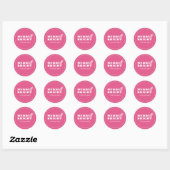 Sticker Rond Police Unique Simple Rose Merry & Bright (Feuille)
