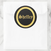 Sticker Rond Polices Sheffey - Monogramme noir et or (Sac)