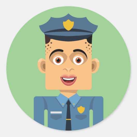 Sticker Rond Policia (Devant)
