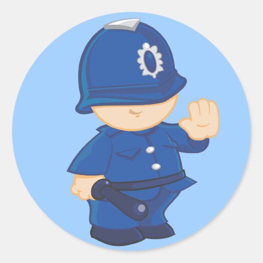 Sticker Rond Policier (Devant)