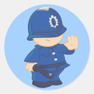Sticker Rond Policier
