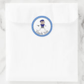 Sticker Rond Policier Avec Merci D'Armes À Feu (Sac)