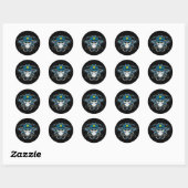 Sticker Rond Policier du crâne (Feuille)
