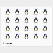 Sticker Rond Policier Penguin (Feuille)