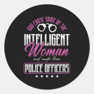 Sticker Rond Policier Policewiceman Policeman Policiers