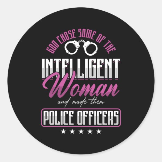 Sticker Rond Policier Policewiceman Policeman Policiers (Devant)