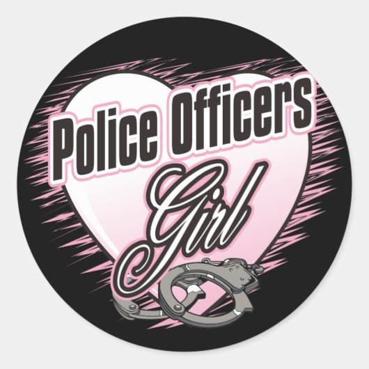 Sticker Rond Policiers Girl (Devant)