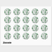 Sticker Rond Polis Dot Vache vert et blanc Impression (Feuille)