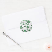 Sticker Rond Polis Dot Vache vert et blanc Impression (Enveloppe)