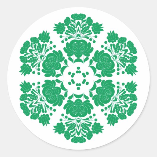 Sticker Rond Polish design flowers (Devant)