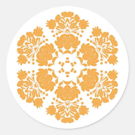 Sticker Rond Polish design flowers (Devant)