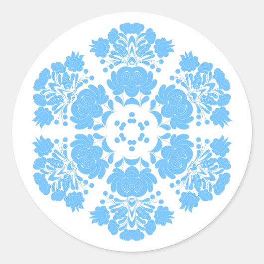 Sticker Rond Polish design flowers (Devant)
