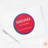 Sticker Rond Political Election Campaign Name Red White Blue (Enveloppe)