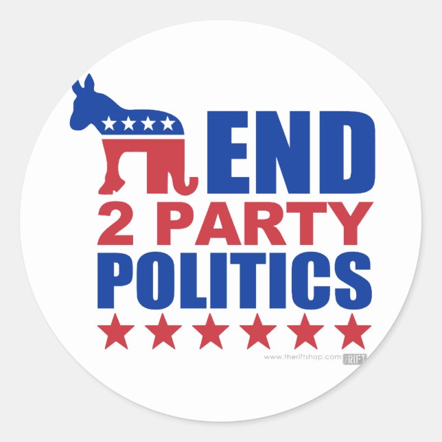 Sticker Rond Politique de partis de la fin deux (Devant)