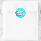 Sticker Rond Politique et changement (bleu et bleu clair) (Sac)
