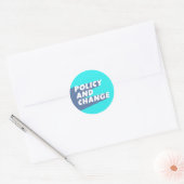 Sticker Rond Politique et changement (bleu et bleu clair) (Enveloppe)